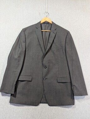 Calvin Klein Wool Suit Jacket Men's 46L Charcoal Gray Lined